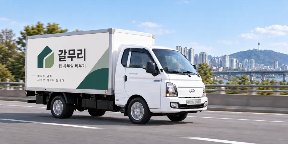 풍산동 유품정리 안내 그림 · 갈무리 작업 차량